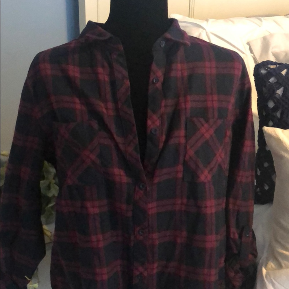 Paper moon stitch fix two pocket flannel top